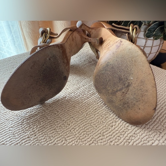 Authentic DIOR Camel Brown Leather High Heels Sandals ,size 37.5 - Picture 8 of 13